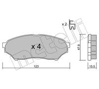 Pastiglie freno 22-0397-0 METELLI per MITSUBISHI PAJERO PININ I