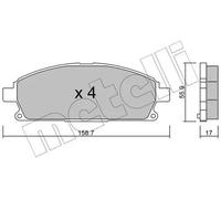 Kit Pastiglie Freno Freno A Disco Metelli 22-0406-0 per Nissan Assale Anteriore