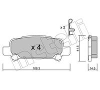 Pastiglie freno 22-0414-0 METELLI per SUBARU LEGACY II Familiare LEGACY III