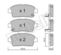 Metelli Pattini Freno Toyota Prius Hatchback 1.5 22-0423-0