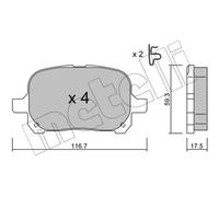 Pastiglie freno 22-0429-0 METELLI per TOYOTA LEXUS