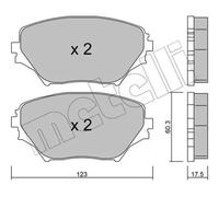 Kit Pastiglie Freno Freno A Disco Metelli 22-0430-0 per Toyota Assale Anteriore