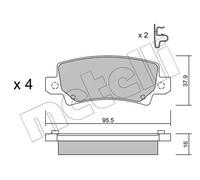 Pastiglie freno 22-0447-0 METELLI per TOYOTA COROLLA COROLLA Familiare