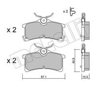 Pastiglie freno 22-0449-0 METELLI per TOYOTA COROLLA Familiare COROLLA AVENSIS