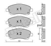 Pastiglie freno 22-0450-0 METELLI per TOYOTA AVENSIS Familiare AVENSIS