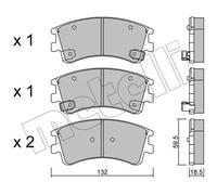 Pastiglie freno 22-0476-0 METELLI per MAZDA 6 Hatchback 6 Tre volumi