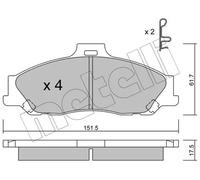 Pastiglie freno 22-0479-0 METELLI per FORD MAZDA