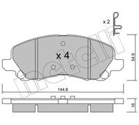 Pastiglie freno 22-0481-0 METELLI per MITSUBISHI DODGE JEEP PEUGEOT CITROËN
