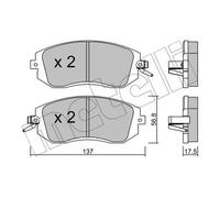 Pastiglie freno 22-0500-1 METELLI per SUBARU TOYOTA