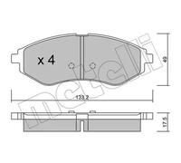 Pastiglie freno 22-0508-0 METELLI per DAEWOO CHEVROLET