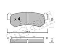 Pastiglie freno 22-0511-0 METELLI per CHEVROLET DAEWOO