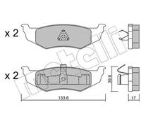 Pastiglie freno 22-0522-0 METELLI per CHRYSLER DODGE