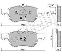 Pastiglie freno 22-0523-0 METELLI per CHRYSLER PLYMOUTH