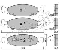 Pastiglie freno 22-0525-0 METELLI per JEEP GRAND CHEROKEE II