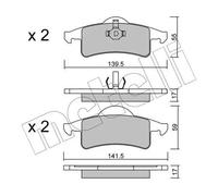 Kit Pastiglie Freno Freno A Disco Metelli 22-0526-0 per Jeep Assale Posteriore