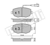 Kit Pastiglie Freno Freno A Disco Metelli 22-0528-1 per Lancia Assale Anteriore