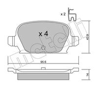 Pastiglie freno 22-0541-0 METELLI per OPEL CORSA C TIGRA TwinTop