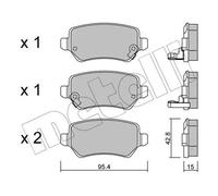 Pastiglie freno 22-0542-0 METELLI per OPEL KIA