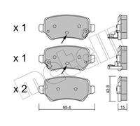 Pastiglie freno 22-0542-2 METELLI per KIA CEE'D CEE'D Sportswagon