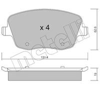 Metelli Pastiglie freno 22-0547-0 per SKODA, VW, SEAT