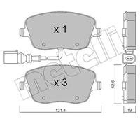 Pastiglie freno 22-0547-1 METELLI per SKODA VW SEAT