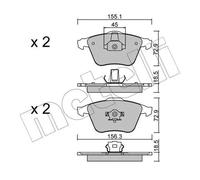 METELLI 22-0549-3 Kit pastiglie freni Anteriore per OPEL Vectra C CC (Z02)