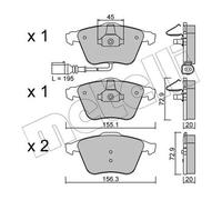 Pastiglie freno 22-0549-4 METELLI per VW AUDI