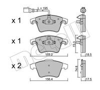 Metelli Pastiglie freno 22-0552-1 per VW Multivan/Transporter T5 Anteriori Made in Italy