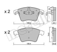 Pastiglie freno 22-0552-3 METELLI per VW TRANSPORTER T5 Autobus MULTIVAN T5