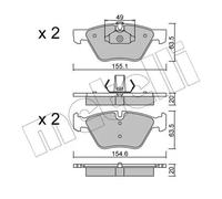 Pastiglie freno 22-0557-0 METELLI per BMW 5 5 Touring