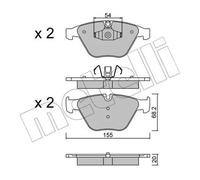 Pastiglie freno 22-0558-6 METELLI per BMW 3 Touring 3 X1 3 Coupé 3 Cabriolet