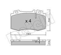 METELLI 22-0563-0 Kit pastiglie freni Anteriore