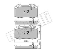 Pastiglie freno 22-0563-5 METELLI per MERCEDES-BENZ CLASSE E T-Model CLASSE E