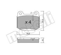 Pastiglie freno 22-0564-0 METELLI per MERCEDES-BENZ MASERATI