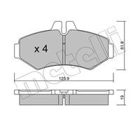 Kit Pastiglie Freno Freno A Disco Metelli 22-0572-0 per Mercedes Benz VW