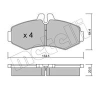 Pastiglie freno 22-0573-0 METELLI per MERCEDES-BENZ VITO Autobus CLASSE V