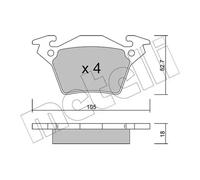 metelligroup 22-0574-0 - Made in Italy - Pastiglie Freno