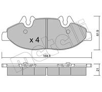 22-0575-0 METELLI SET PASTIGLIE FRENO ANTERIORI PER MERCEDES VIANO VITO W639