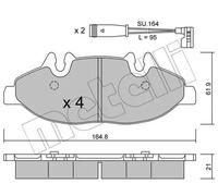 Pastiglie freno 22-0575-0K METELLI per MERCEDES-BENZ VIANO VITO / MIXTO Furgone