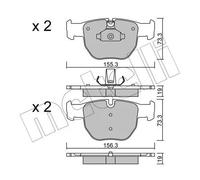 Pastiglie freno 22-0598-0 METELLI per LAND ROVER RANGE ROVER III