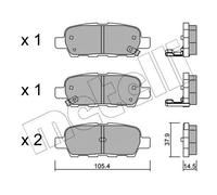 Pastiglie freno 22-0612-0 METELLI per NISSAN INFINITI SUZUKI RENAULT