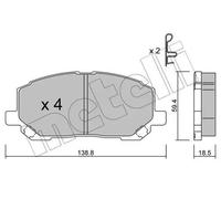 Pastiglie freno 22-0616-0 METELLI per LEXUS RX