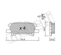 Pastiglie freno 22-0619-0 METELLI per LEXUS RX