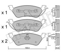 METELLI Pastiglie Freno Bremsbelegsatz Posteriore per Chrysler Voyager IV