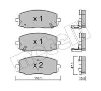 Pastiglie freno 22-0629-0 METELLI per HYUNDAI KIA