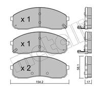 22-0631-0 METELLI SET PASTIGLIE FRENO ANTERIORI PER KIA CARNIVAL II 2.5 V6 2.9