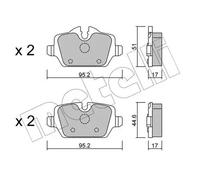 Pastiglie freno 22-0641-0 METELLI per MINI BMW
