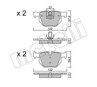 Pastiglie freno 22-0644-0 METELLI per BMW 5 5 Touring 6 6 Cabriolet