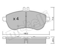 metelligroup 22-0665-0 - Made in Italy - Pastiglie Freno