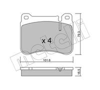 Pastiglie freno 22-0668-0 METELLI per MERCEDES-BENZ T-Model
